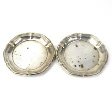 2 sottobicchieri Jakob Grimminger in argento 800 stile Chippendale circa 9 cm