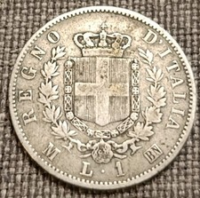 1 LIRA 1863 MILANO VITTORIO