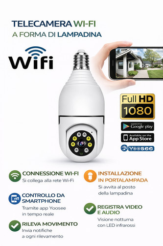 Telecamera wifi lampadina - telecamera,