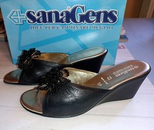SCARPE SANDALI CIABATTE SANAGENS n39 Modello ELEGANT MARILYN 60 NERO CON SCATOLA