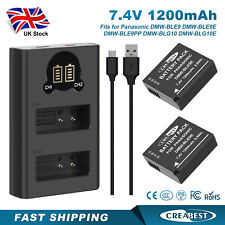 2x Batteria + Caricabatterie per Panasonic DMW-BLE9 DMW-BLG10 DMC-GF3 Lumix DC-GX9 GF5 GF6