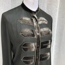 iBlues dark taupe green silk
