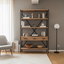 Libreria 4 Ripiani 3 Cassetti