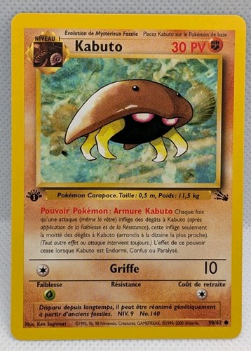 Carte pokémon kabuto 62 - kabuto, 50/62