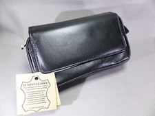 Custodia Pipa Con Soffiare + Borsa Portatabacco - pelle Nera - Nuovo - 632523