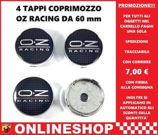 TAPPI COPRIMOZZO OZ RACING DIAMETRO 60MM PLAID SILVER BORCHIE CERCHI LEGA 4 pz