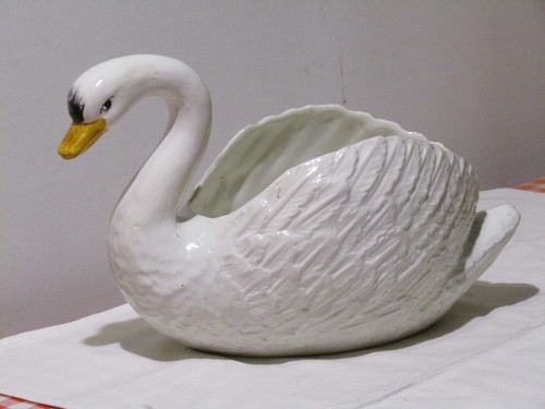 Cigno scultura vaso - cigno, in
