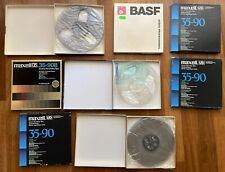 Bobina VUOTA Nastro Audio reel to reel 1/4 13cm + scatola Maxell Scotch BASF