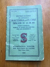 SINGER LIBRETTO ISTRUZIONI MACCHINA DA CUCIRE n. 15 M 88. ANNO 1943