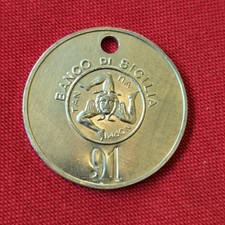 BANCO DI SICILIA GETTONE TOKEN TRINACRIA NUMERATO (MM.45) #MD675