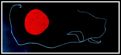 Joan miro tâche - :, rouge