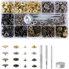 120 Set Bottoni Automatici in Metallo Di Bottoni Con 4Pcs Strumenti, Bottoni 