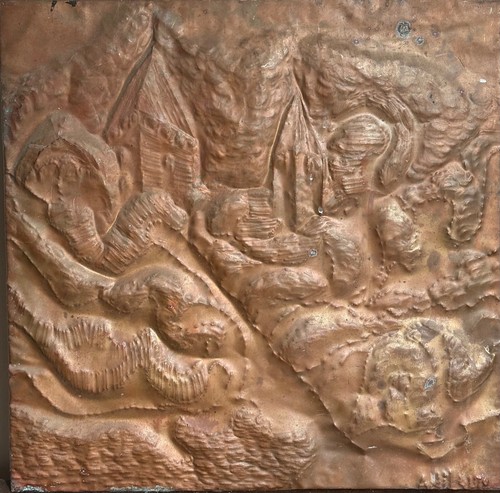 Quadro vajont rame - ,rame, sbalzato