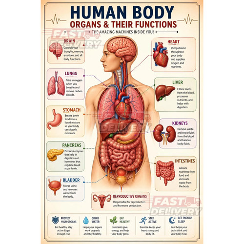 Poster organi funzioni corpo - funzioni,