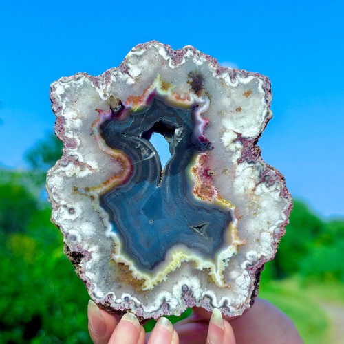 Fetta geode agata pizzo - geode,