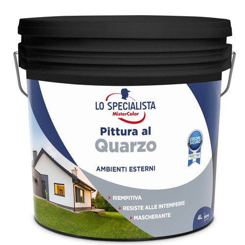 Pittura quarzo bianca - bianca, lt.4