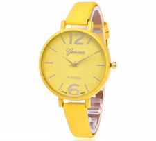 Orologio Donna di lusso. Orologio al quarzo elegante. Orologio GIALLO bellezza.