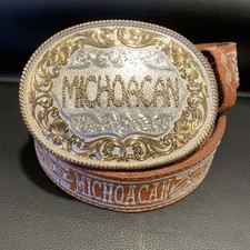 Rara Bellissima Fibbia Cintura Argentiere Michoacán Mexico Montana Alta Qualità