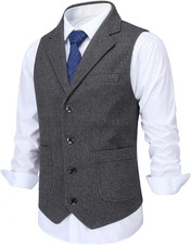 Gilet Da Uomo in Tweed Di Lana