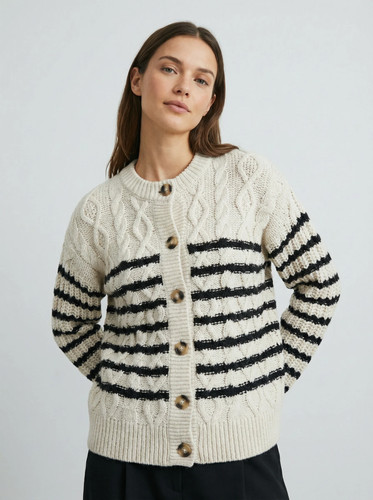 Cardigan sean crème noir - et,