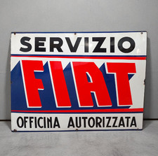 Targa Smaltata FIAT Originale Insegna Pubblicitaria D'epoca Vintage Rara