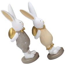2 Pezzi Statuina di Coniglio