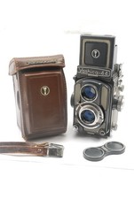 Yashica 44 fotocamera reflex doppio obiettivo per pellicola 127, grigio, custodia, un bell'esempio