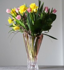 Vaso 12" Cristallo Vetro Rosa