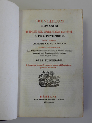Breviarium romanum pars - breviarium,