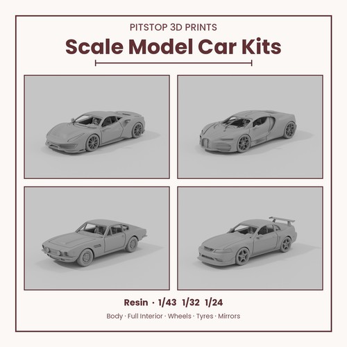 Printed scale model car - 3d,