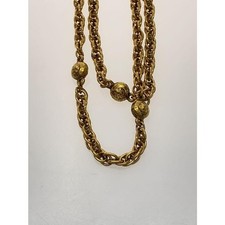 CHANEL Collana Catena Lunga Sfera Tonda Accessorio Oro Vintage 73in Autentica
