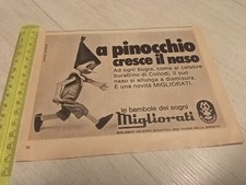 Rara Pubblicità Advertising Migliorati A Pinocchio Cresce Il Naso  14x18,5 Cm. 