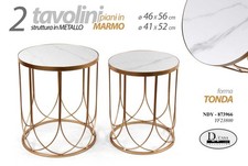 SET 2 TAVOLINI METALLO ORO