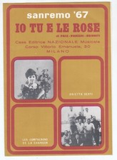 Spartito ORIETTA BERTI Io tu e le rose - Festival di Sanremo 1967 Pace Panzeri -