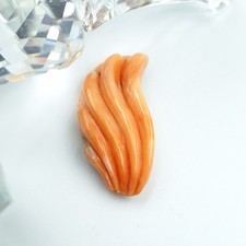 ANTICO CIONDOLO SPILLA DI CORALLO ARANCIONE INTAGLIO DEL CORALLO CAMEO VINTAGE 