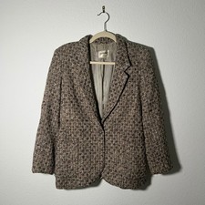 Giacca blazer donna Nordstrom Gallery misto lana tweed cappotto carriera