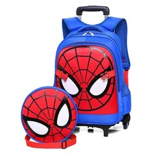 2025Spiderman - Borsa trolley per bambini bambini valigia con ruote zaino regali