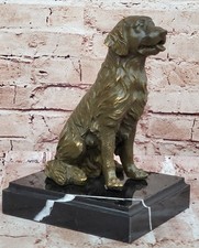 Qualità Museo Bronzo Cane Golden Retriever Firmato M Lopez Amante Degli Animali