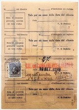 LICENZA DI PESCA REGNO D'ITALIA 1937 GIL TESSERA PER DILETTANTE IN ACQUE DOLCI