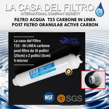 Filtro ACQUA  T33 carbone attivo da 2 pollici IN LINEA per depuratore d'acqua