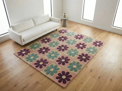 Tappeto floreale lana - tappeto,