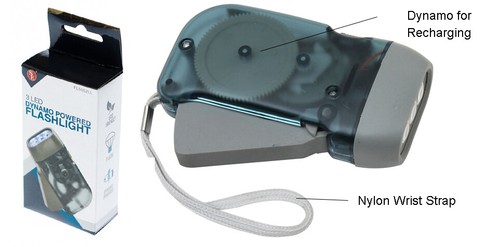 Torcia elettrica led dinamo - torcia,