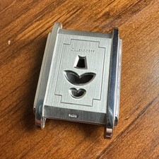 Antica cassa orologio Ollendorff Jump Hour NOS rara svizzera nichel cromo