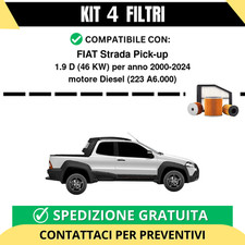 Kit 4 Filtri Tagliando per FIAT Strada Pick-up 1.9 D 46 kw Diesel 2000-2024