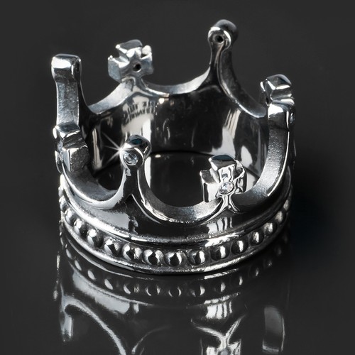 Anello acciaio inox corona - anello,