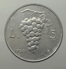 Repubblica Italiana 5 Lire Uva