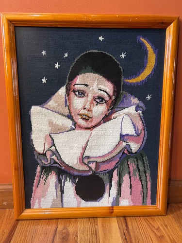 Vintage pierrot triste clown - vintage,