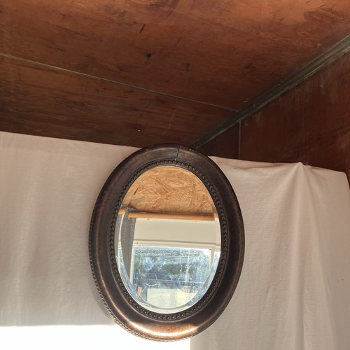 Mirror beveled antique round - antique,