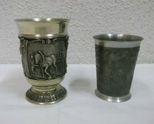 Antico 2 Boccale di Peltro Con