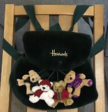 Zaino Harrods peluche verde + 4 orsetti di Natale